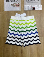 Green Chevron Knit Shorts - Men's