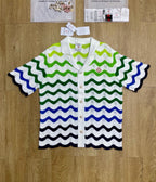 Green Chevron Knit Shirt - Men's