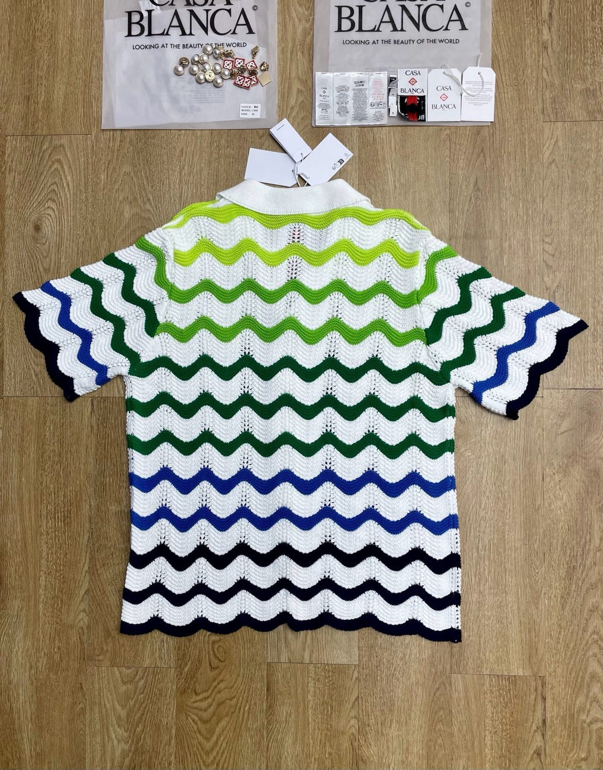 Green Chevron Knit Shirt - Men's