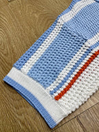 Blue Striped Knit Shirt - Men's