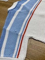 Blue Striped Knit Shirt - Men's