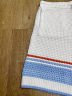 Blue and Red Striped Knit Shorts - Men's