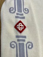 White Knit Embroidered Zip-Through - Men's