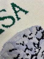 White Knit Embroidered Zip-Through - Men's