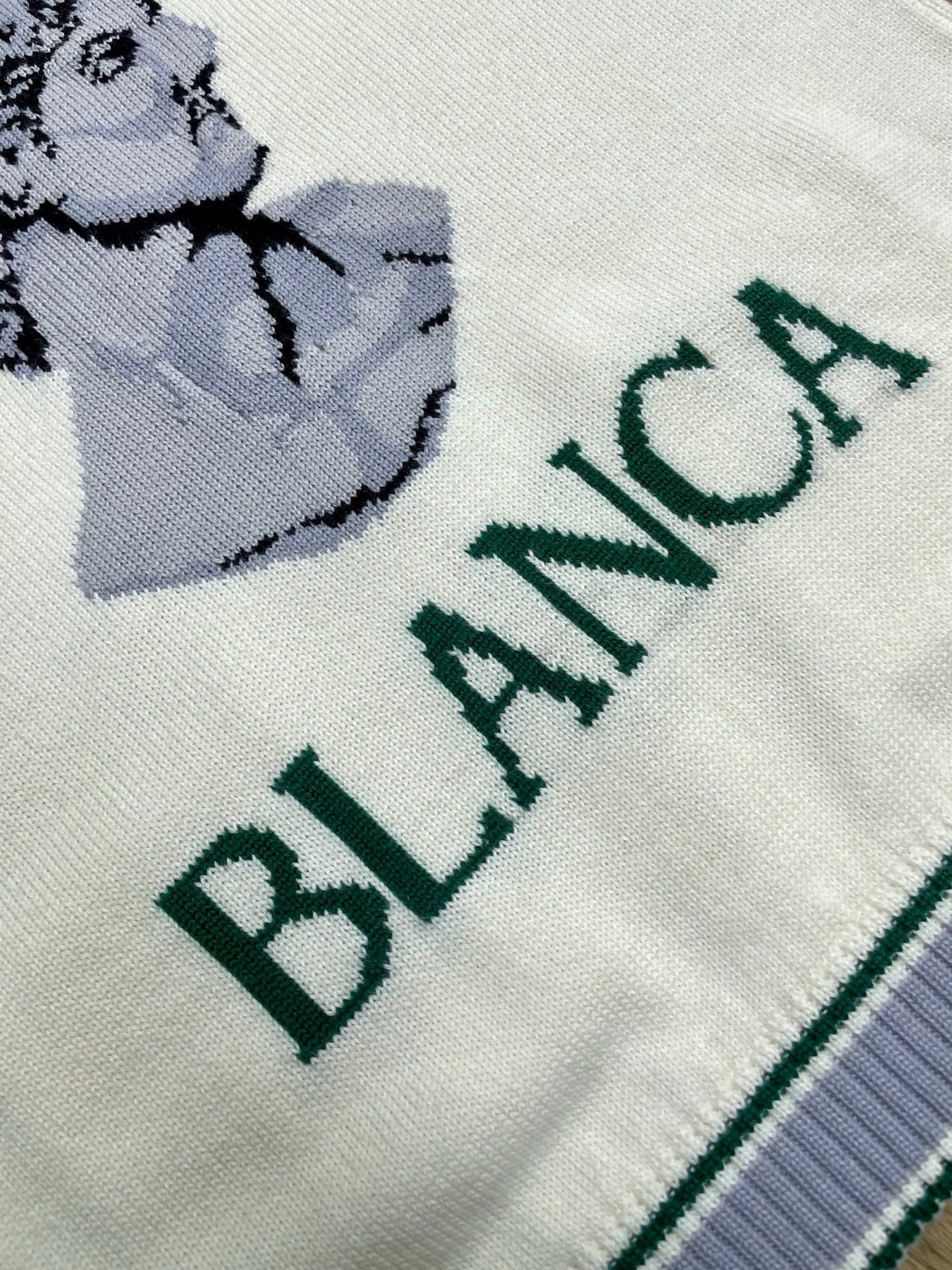 White Knit Embroidered Zip-Through - Men's