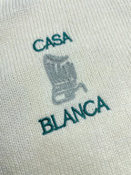 White Knit Embroidered Zip-Through - Men's