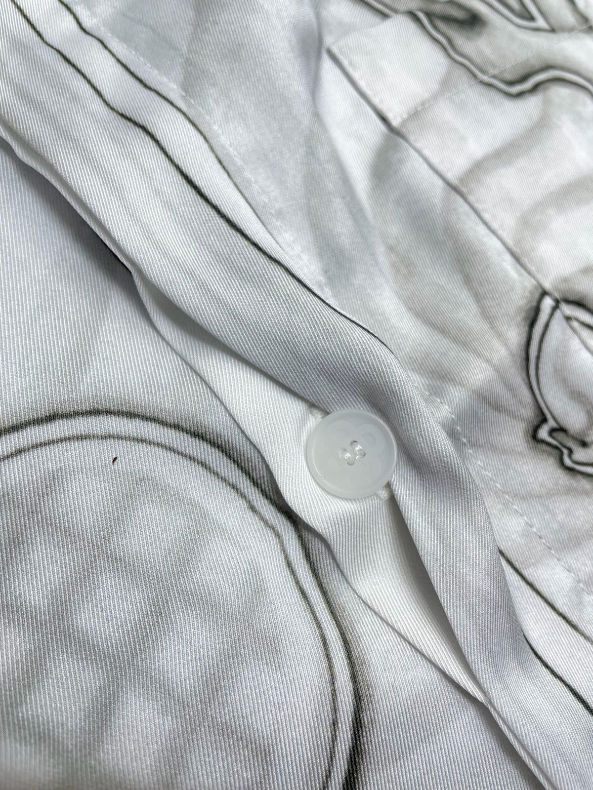 Grey Silk Print Short-Sleeve - Men's