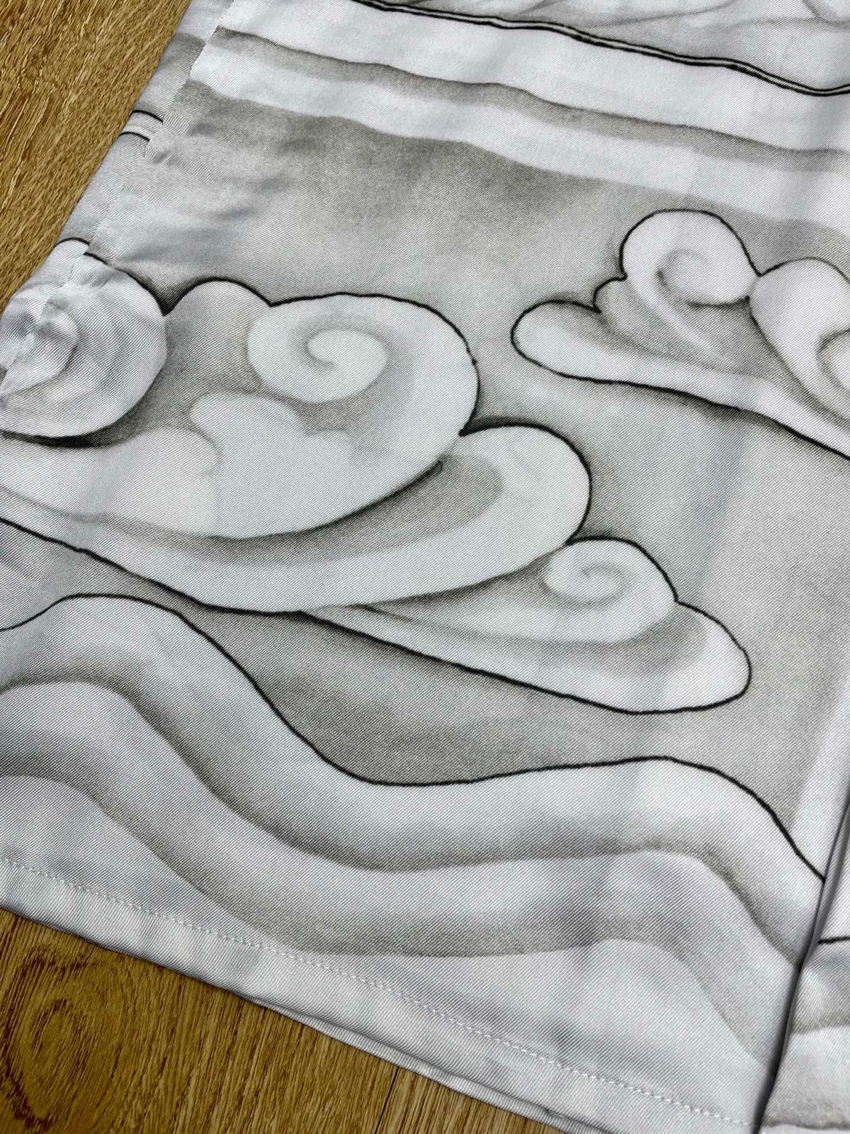 Grey Silk Print Short-Sleeve - Men's
