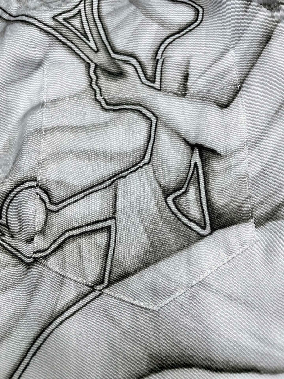 Grey Silk Print Short-Sleeve - Men's