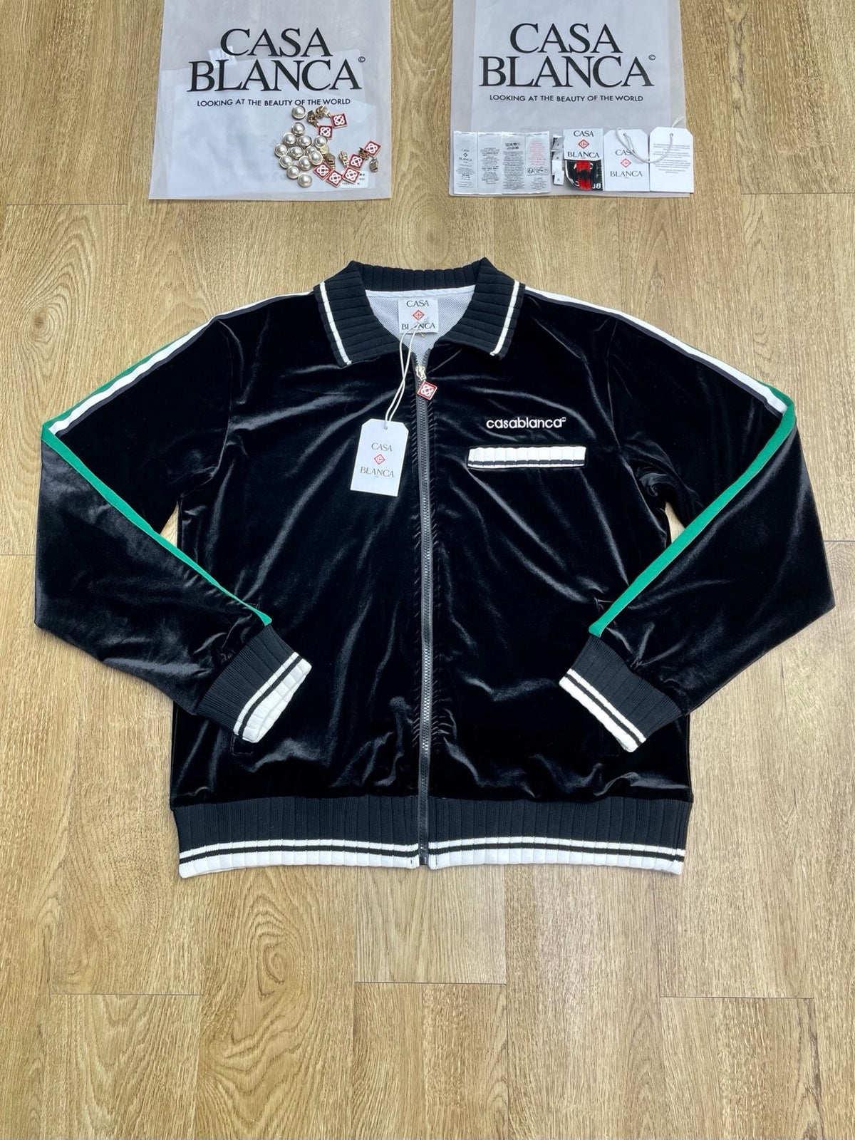 Navy Velvet Track Jacket - Men's