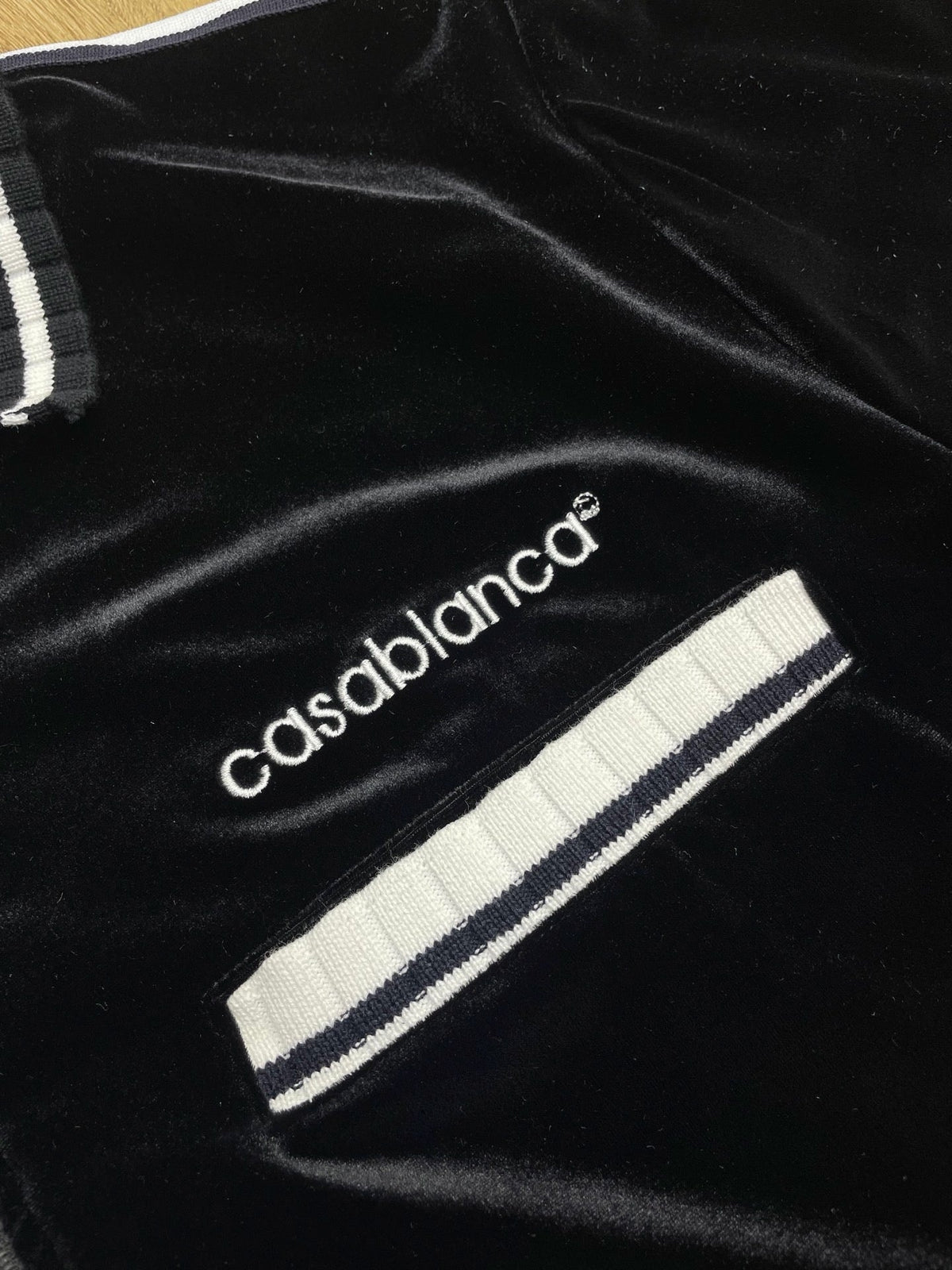 Navy Velvet Track Jacket - Men's