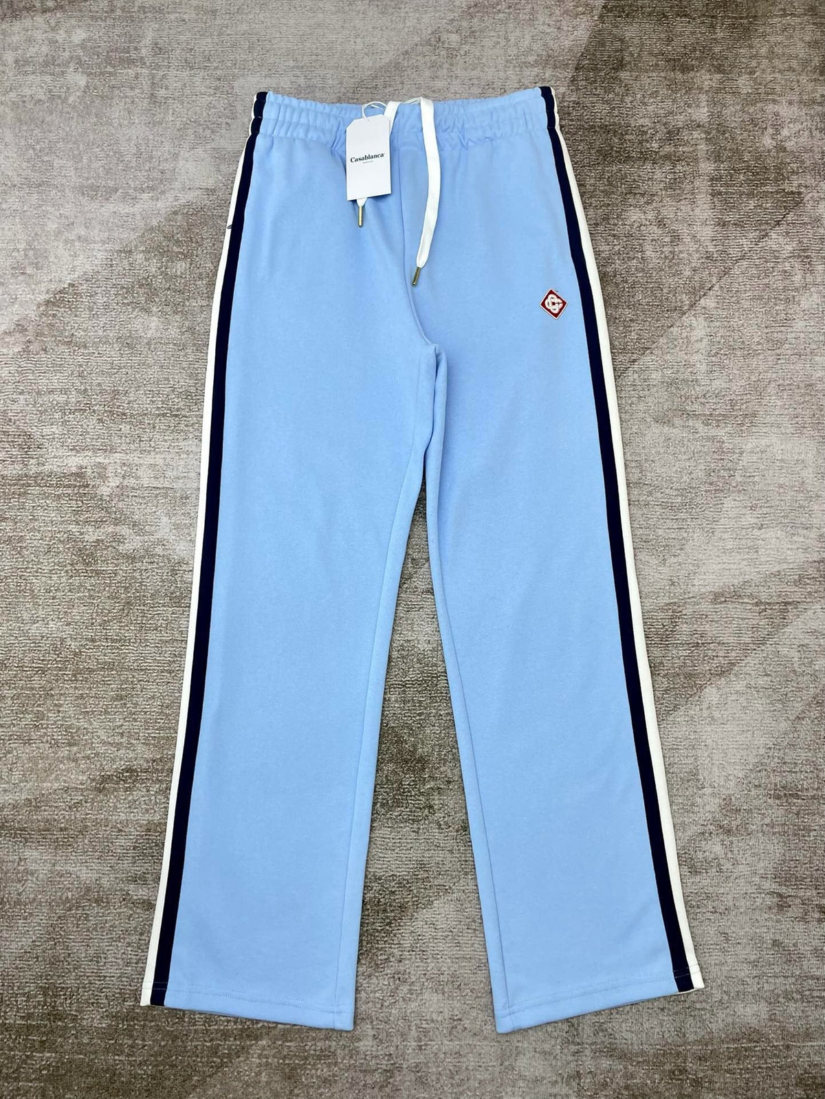 Blue Jersey Side Stripe Track - Men's
