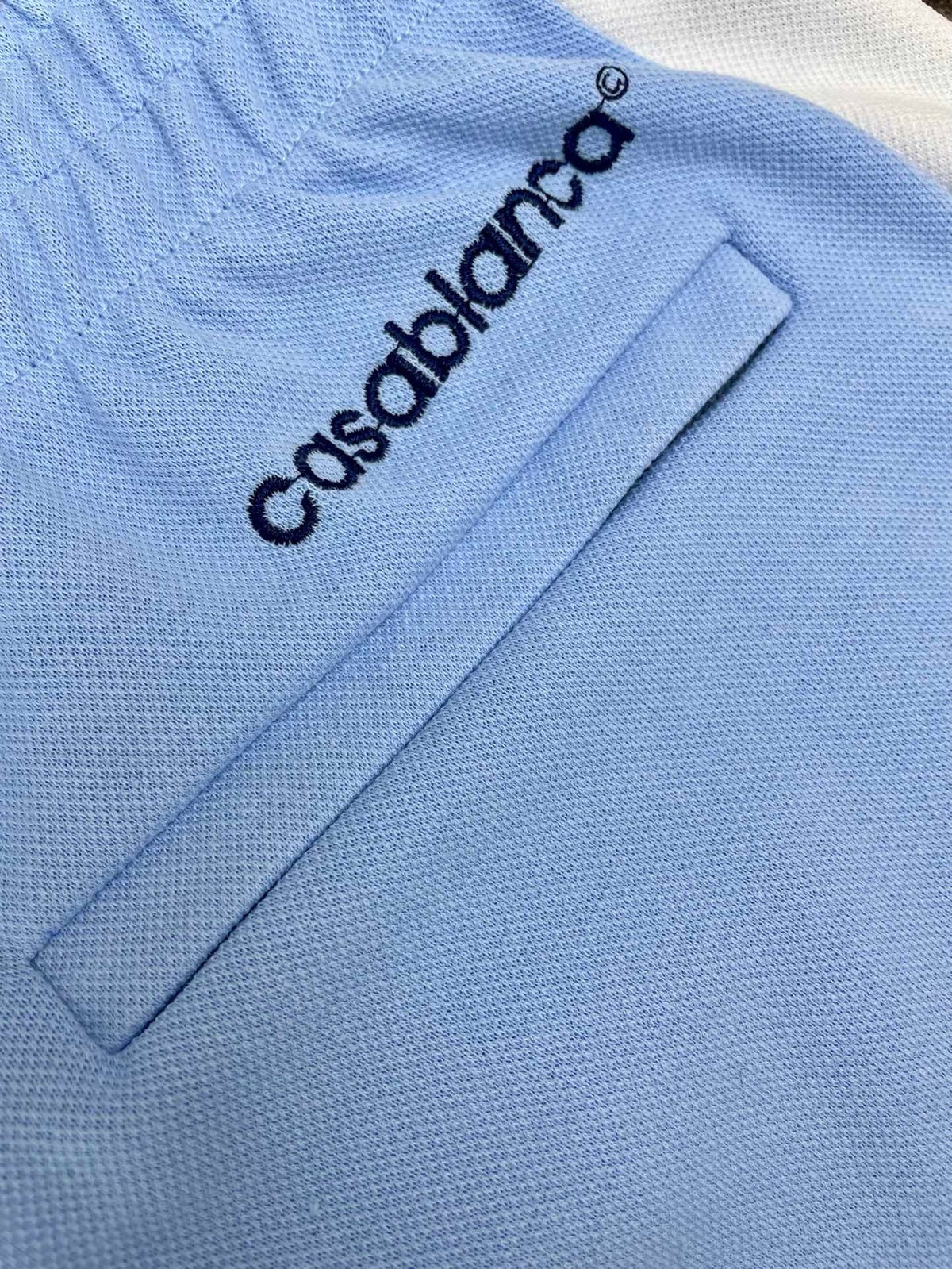 Blue Jersey Side Stripe Track - Men's