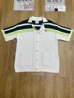 Green Striped Knit Shirt - Men's