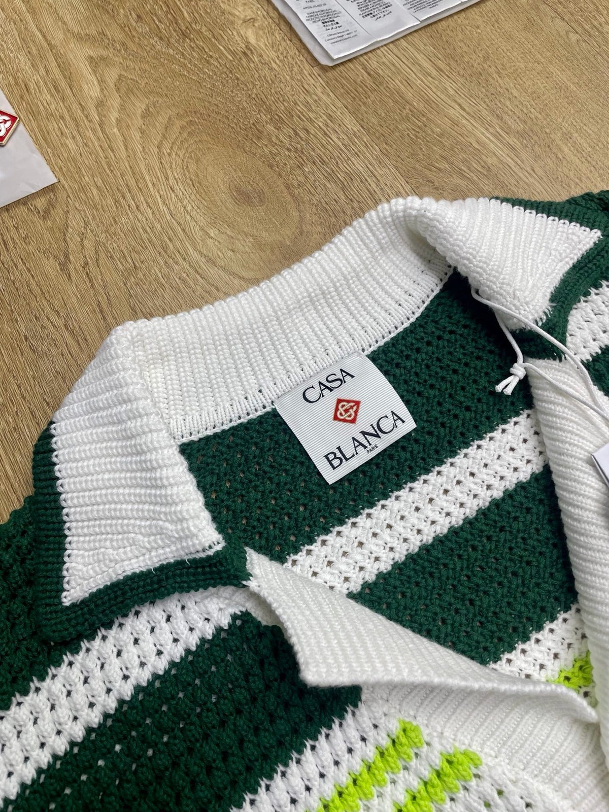 Green Striped Knit Shirt - Men's