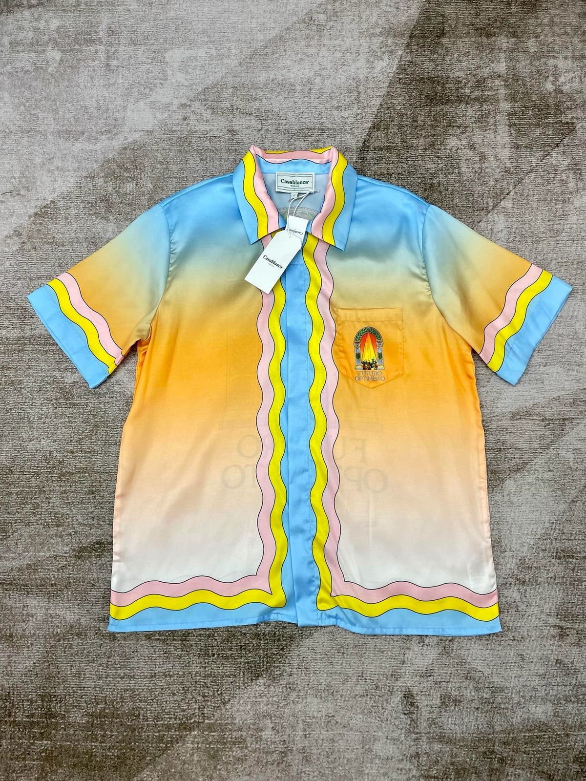 Sunset Gradient Silk Shirt - Men's