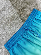 Blue Gradient Silk Shorts - Men's