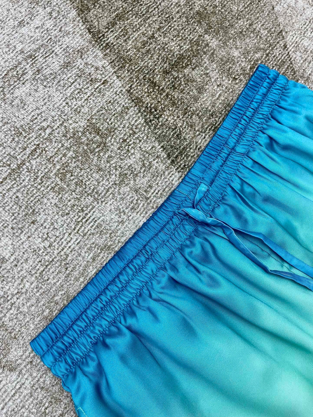 Blue Gradient Silk Shorts - Men's