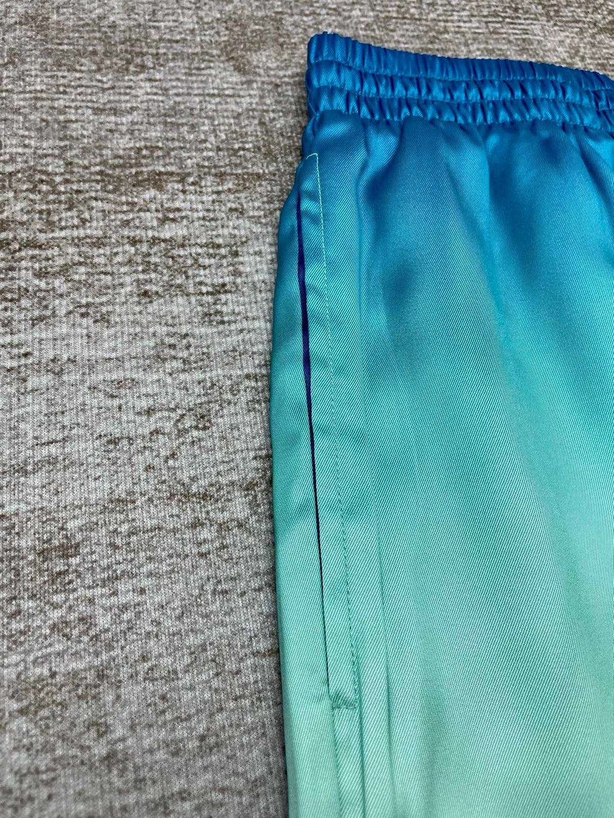 Blue Gradient Silk Shorts - Men's
