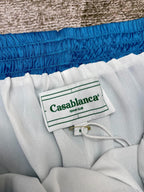 Blue Gradient Silk Shorts - Men's