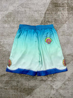 Blue Gradient Silk Shorts - Men's