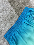Blue Gradient Silk Shorts - Men's