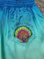 Blue Gradient Silk Shorts - Men's