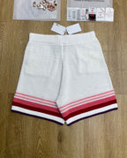 Red Striped Knit Shorts - Men's