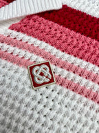 Burgundy Striped Knit Shirt - Men's