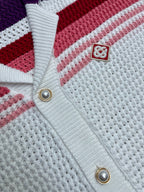 Burgundy Striped Knit Shirt - Men's
