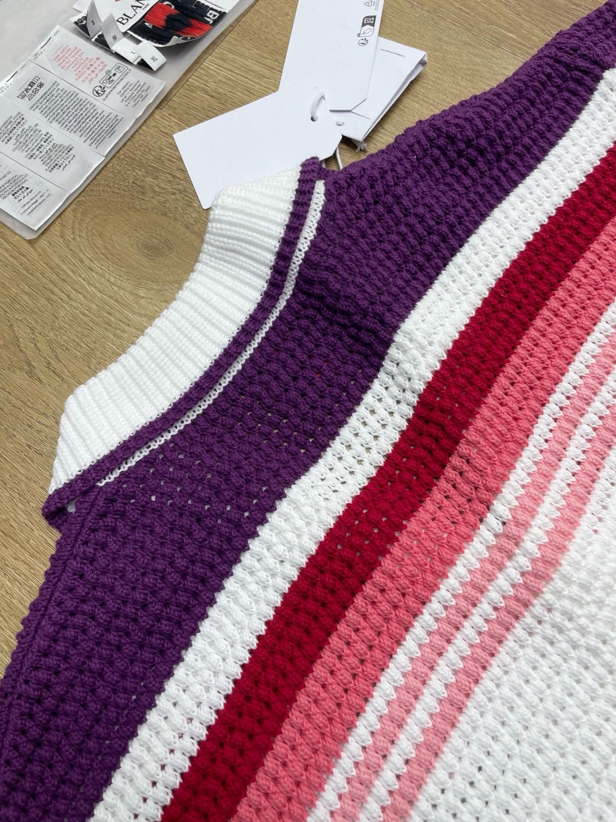 Burgundy Striped Knit Shirt - Men's