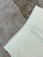 Grey Striped Knit Shorts - Men's