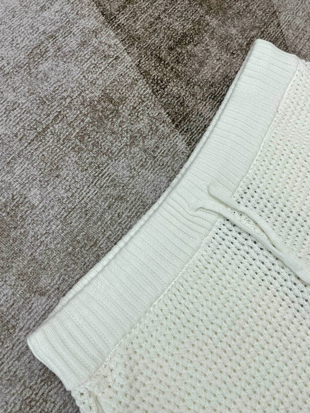 Grey Striped Knit Shorts - Men's