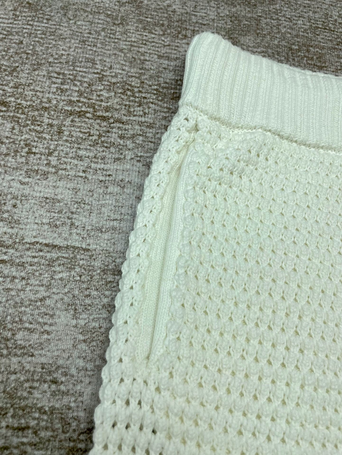 Grey Striped Knit Shorts - Men's