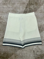 Grey Striped Knit Shorts - Men's