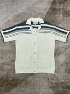 Grey Striped Knit Shirt - Men's