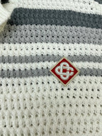 Grey Striped Knit Shirt - Men's