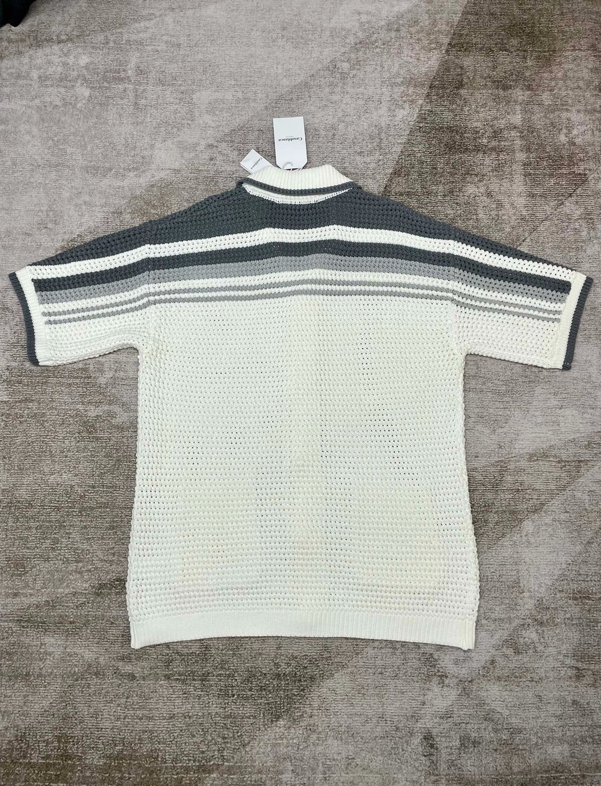 Grey Striped Knit Shirt - Men's