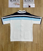 Navy and Red Striped Knit Shirt - Men's