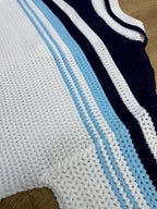 Navy and Red Striped Knit Shirt - Men's