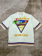 Navy and Yellow Trim Knit Shirt - Men's
