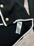 Navy Wool Contrast Trim Cardigan - Men's