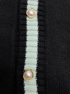 Navy Wool Crest Cardigan - Men's