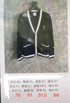 Navy Wool Crest Cardigan - Men's