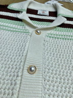 Monochrome Striped Knit Shirt - Men's