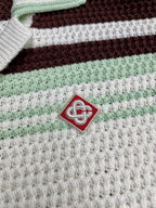 Monochrome Striped Knit Shirt - Men's