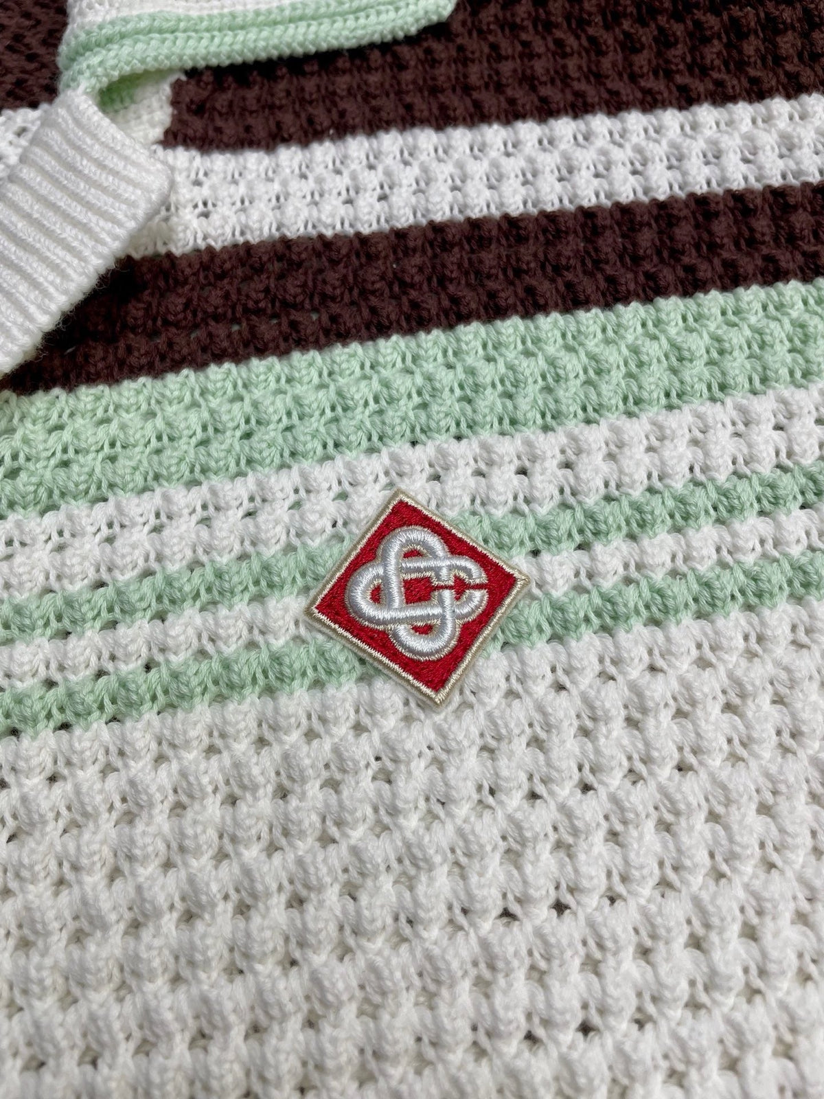 Monochrome Striped Knit Shirt - Men's