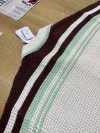 Monochrome Striped Knit Shirt - Men's