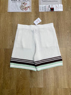 Green Striped Knit Shorts - Men's