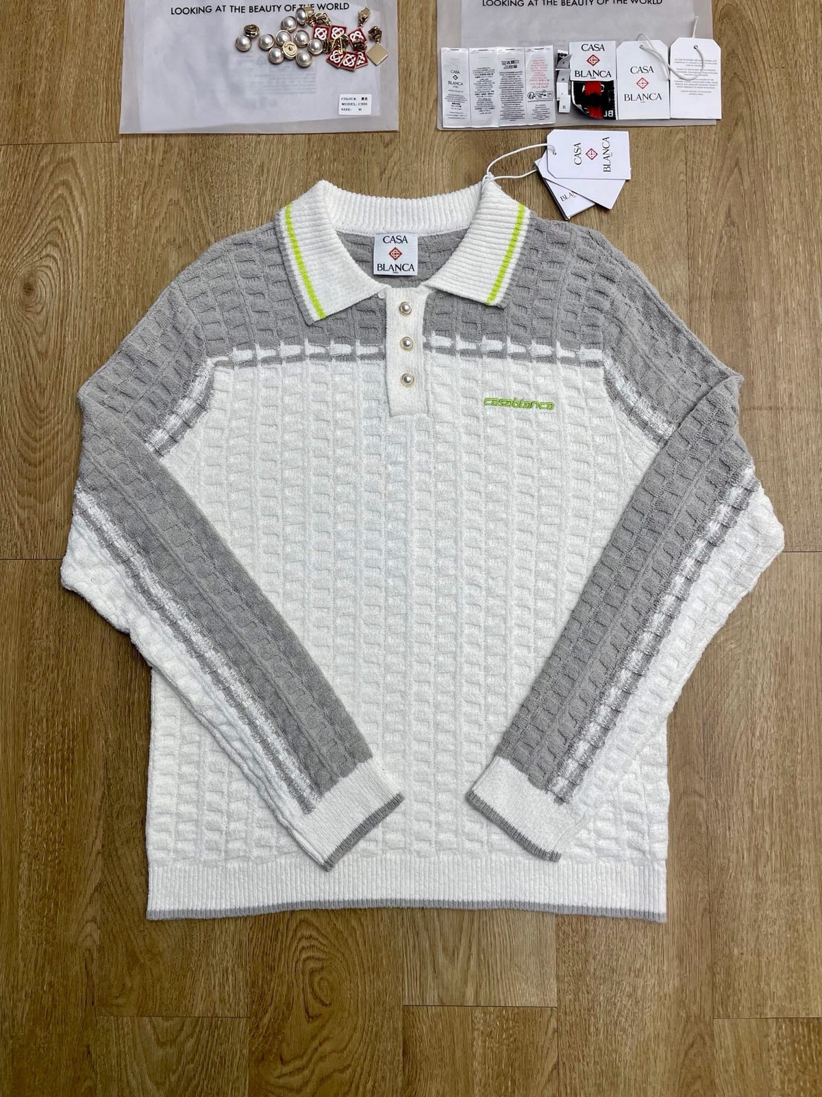 White Knit Panelled Long-Sleeve - Men's